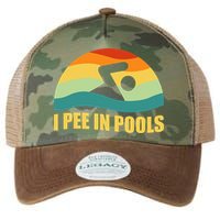 I Pee In Pools Retro Vacation Humor Swimming I Pee In Pools Legacy Tie Dye Trucker Hat