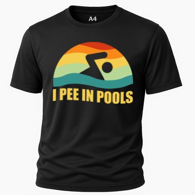 I Pee In Pools Retro Vacation Humor Swimming I Pee In Pools Performance Shirt