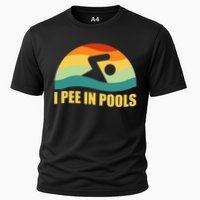 I Pee In Pools Retro Vacation Humor Swimming I Pee In Pools Performance Shirt