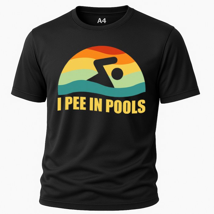 I Pee In Pools Retro Vacation Humor Swimming I Pee In Pools Performance Shirt