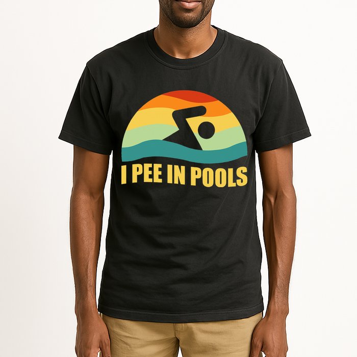 I Pee In Pools Retro Vacation Humor Swimming I Pee In Pools Tall T-Shirt
