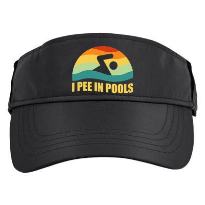 I Pee In Pools Retro Vacation Humor Swimming I Pee In Pools Adult Drive Performance Visor