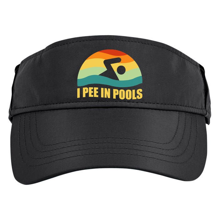 I Pee In Pools Retro Vacation Humor Swimming I Pee In Pools Adult Drive Performance Visor