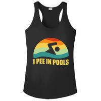 I Pee In Pools Retro Vacation Humor Swimming I Pee In Pools Ladies PosiCharge Competitor Racerback Tank