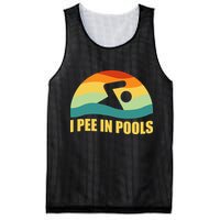 I Pee In Pools Retro Vacation Humor Swimming I Pee In Pools Mesh Reversible Basketball Jersey Tank