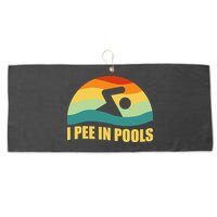 I Pee In Pools Retro Vacation Humor Swimming I Pee In Pools Large Microfiber Waffle Golf Towel