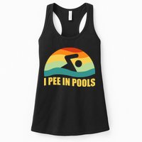 I Pee In Pools Retro Vacation Humor Swimming I Pee In Pools Womens Tank Top