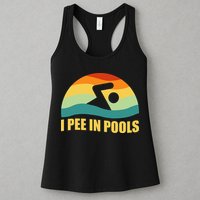 I Pee In Pools Retro Vacation Humor Swimming I Pee In Pools Womens Tank Top