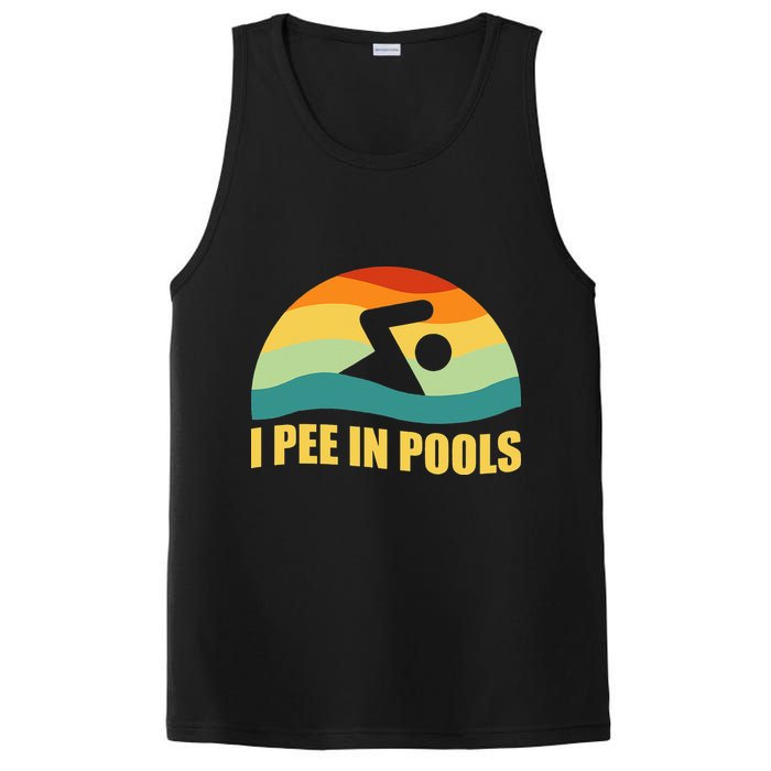 I Pee In Pools Retro Vacation Humor Swimming I Pee In Pools PosiCharge Competitor Tank