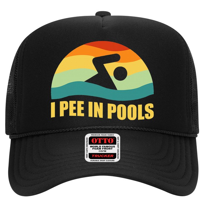 I Pee In Pools Retro Vacation Humor Swimming I Pee In Pools Trucker Hat