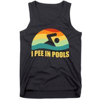 I Pee In Pools Retro Vacation Humor Swimming I Pee In Pools Tank Top