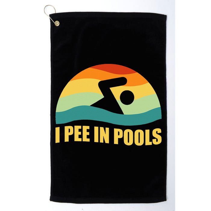 I Pee In Pools Retro Vacation Humor Swimming I Pee In Pools Golf Towel