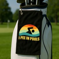 I Pee In Pools Retro Vacation Humor Swimming I Pee In Pools Golf Towel