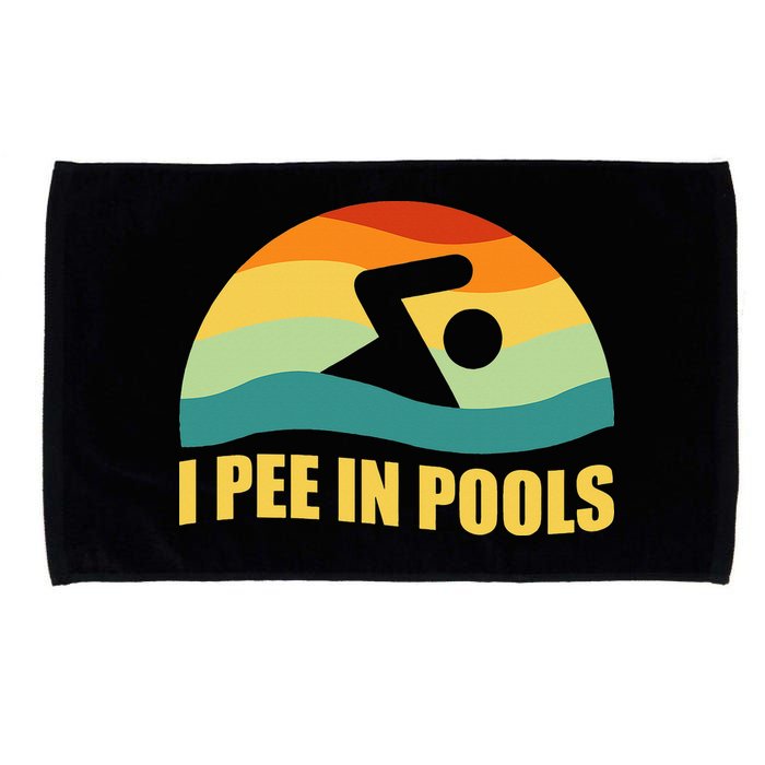 I Pee In Pools Retro Vacation Humor Swimming I Pee In Pools Microfiber Hand Towel