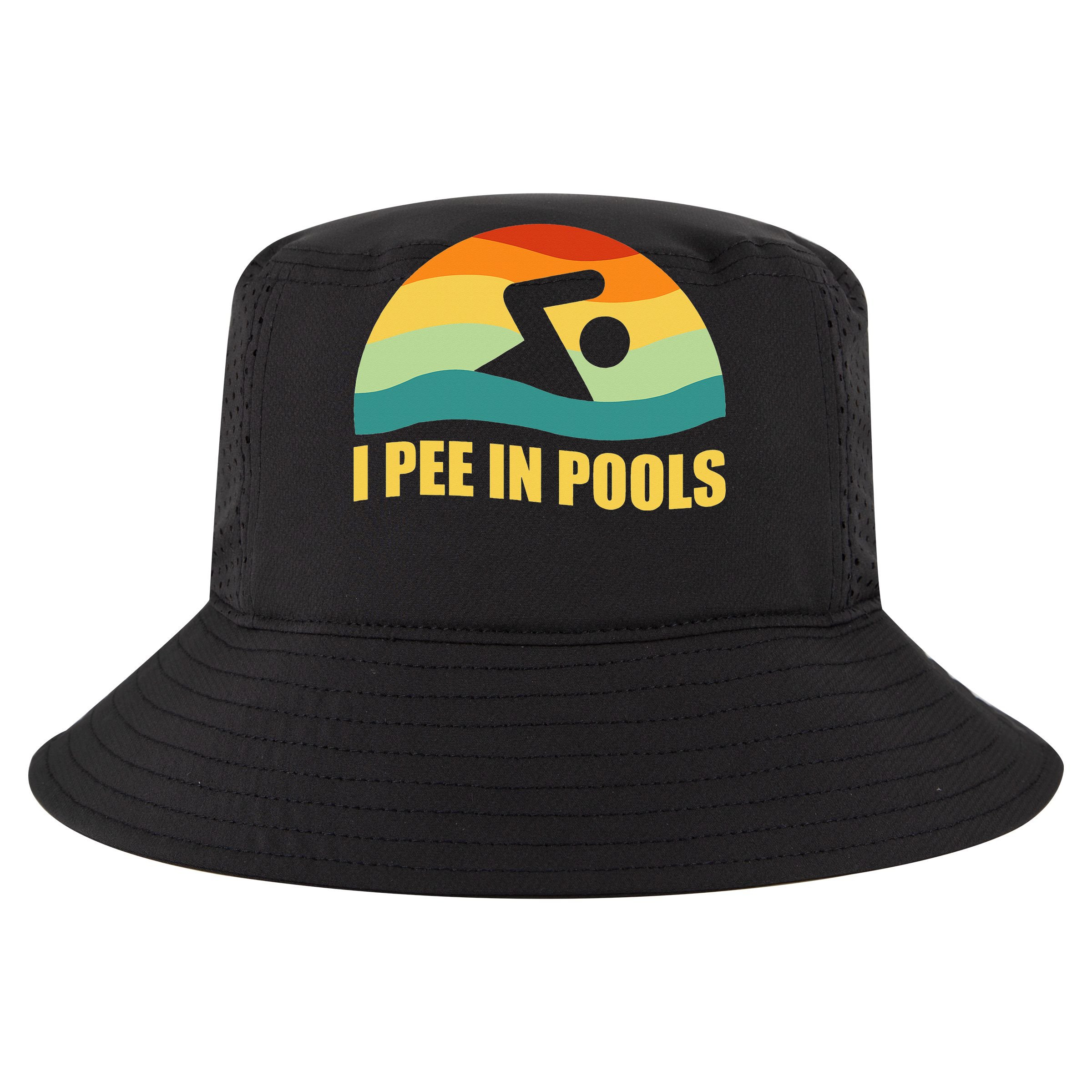 I Pee In Pools Retro Vacation Humor Swimming I Pee In Pools Cropped Pullover Crew