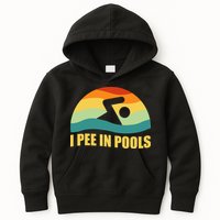 I Pee In Pools Retro Vacation Humor Swimming I Pee In Pools Kids Hoodie