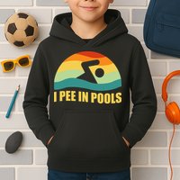 I Pee In Pools Retro Vacation Humor Swimming I Pee In Pools Kids Hoodie