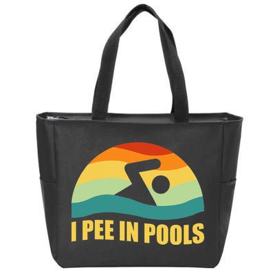 I Pee In Pools Retro Vacation Humor Swimming I Pee In Pools Zip Tote Bag