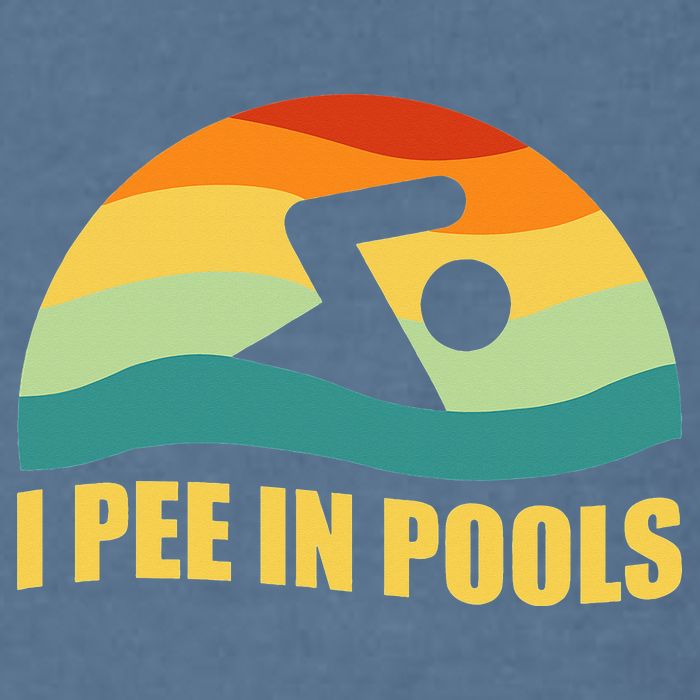 I Pee In Pools Retro Vacation Humor Swimming I Pee In Pools Garment-Dyed Sweatshirt