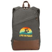 I Pee In Pools Retro Vacation Humor Swimming I Pee In Pools Cotton Canvas Backpack