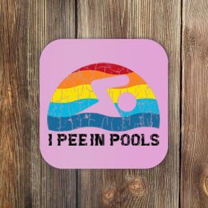 I Pee In Pools Funny Swimmer Swimming Coach Player Coaster