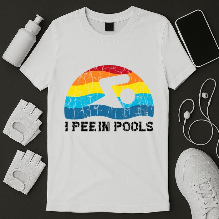 I Pee In Pools Funny Swimmer Swimming Coach Player T-Shirt