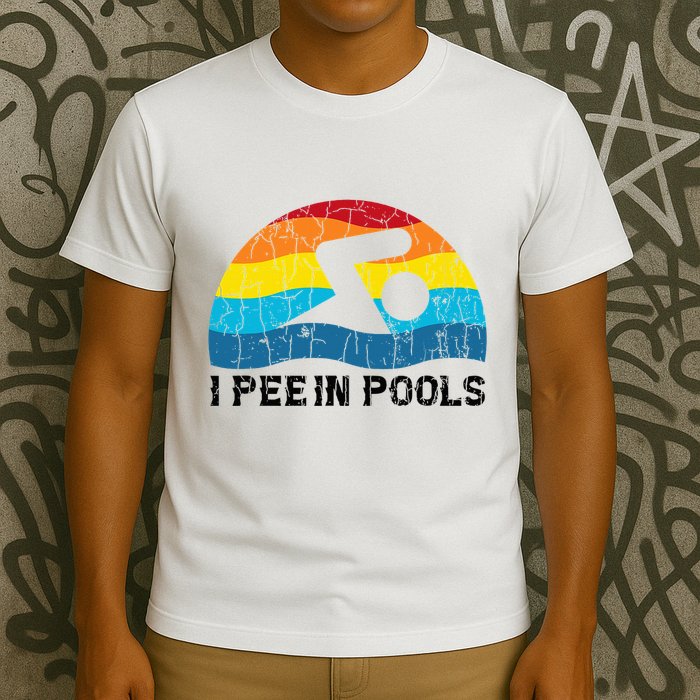 I Pee In Pools Funny Swimmer Swimming Coach Player T-Shirt
