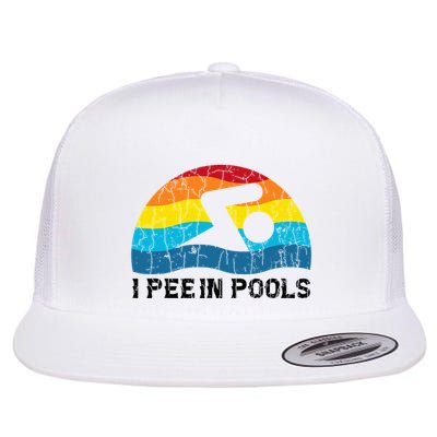 I Pee In Pools Funny Swimmer Swimming Coach Player Flat Bill Trucker Hat