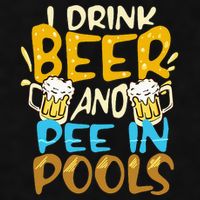 I Pee In Pools Swimming Swim Drink Beer I Pee In Pools Ladies PosiCharge Tri-Blend Wicking Tank