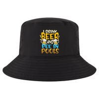 I Pee In Pools Swimming Swim Drink Beer I Pee In Pools Cool Comfort Performance Bucket Hat