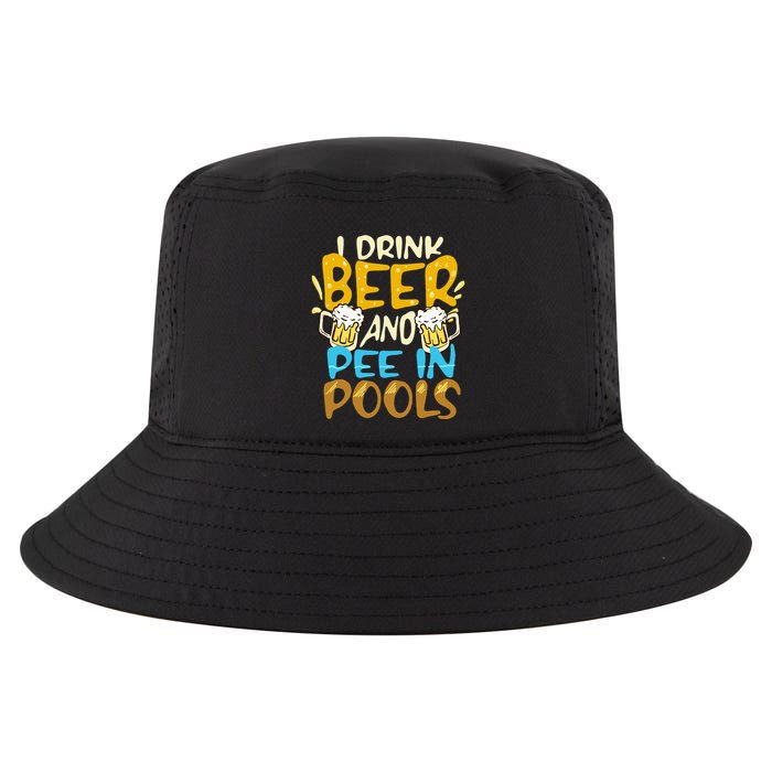I Pee In Pools Swimming Swim Drink Beer I Pee In Pools Cool Comfort Performance Bucket Hat