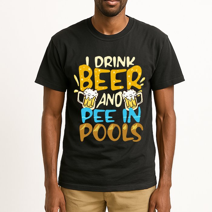 I Pee In Pools Swimming Swim Drink Beer I Pee In Pools Tall T-Shirt