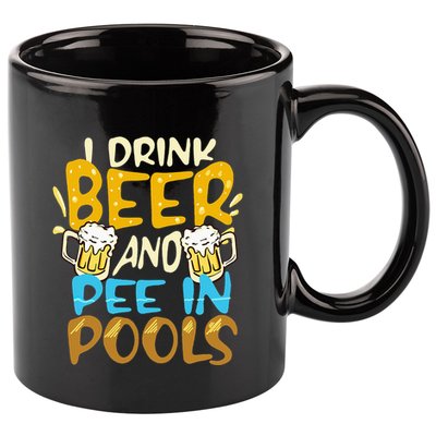 I Pee In Pools Swimming Swim Drink Beer I Pee In Pools 11oz C Handle Ceramic Mug