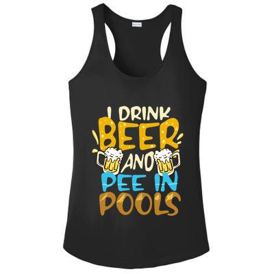 I Pee In Pools Swimming Swim Drink Beer I Pee In Pools Ladies PosiCharge Competitor Racerback Tank