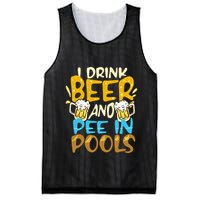 I Pee In Pools Swimming Swim Drink Beer I Pee In Pools Mesh Reversible Basketball Jersey Tank