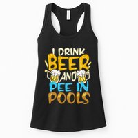 I Pee In Pools Swimming Swim Drink Beer I Pee In Pools Womens Tank Top