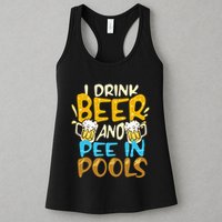 I Pee In Pools Swimming Swim Drink Beer I Pee In Pools Womens Tank Top