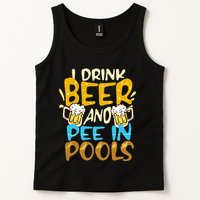 I Pee In Pools Swimming Swim Drink Beer I Pee In Pools Tank Top