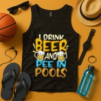 I Pee In Pools Swimming Swim Drink Beer I Pee In Pools Tank Top