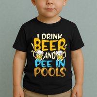 I Pee In Pools Swimming Swim Drink Beer I Pee In Pools Toddler T-Shirt