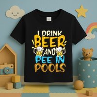 I Pee In Pools Swimming Swim Drink Beer I Pee In Pools Toddler T-Shirt