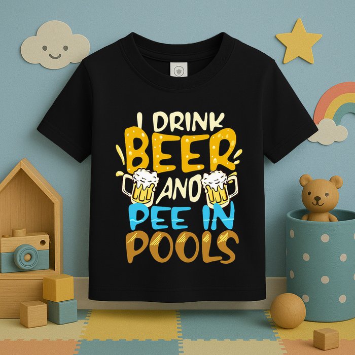 I Pee In Pools Swimming Swim Drink Beer I Pee In Pools Toddler T-Shirt