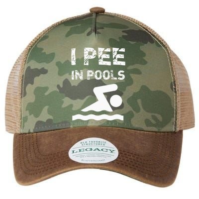 I Pee In Pools Funny Swimming Sarcastic Swim Saying Legacy Tie Dye Trucker Hat