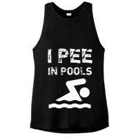 I Pee In Pools Funny Swimming Sarcastic Swim Saying Ladies PosiCharge Tri-Blend Wicking Tank