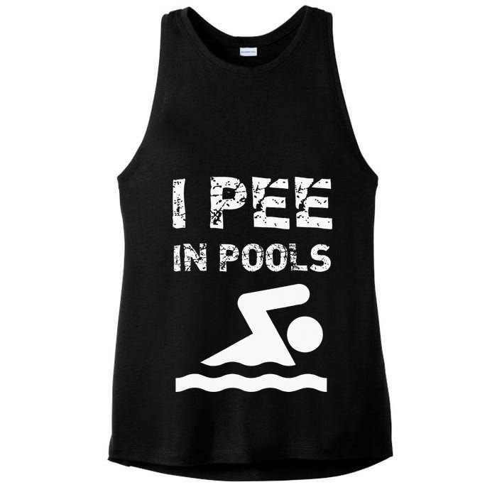 I Pee In Pools Funny Swimming Sarcastic Swim Saying Ladies PosiCharge Tri-Blend Wicking Tank