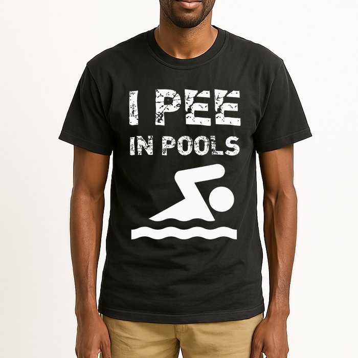 I Pee In Pools Funny Swimming Sarcastic Swim Saying Tall T-Shirt