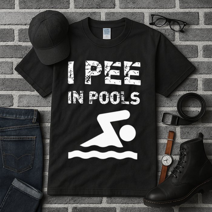 I Pee In Pools Funny Swimming Sarcastic Swim Saying Tall T-Shirt