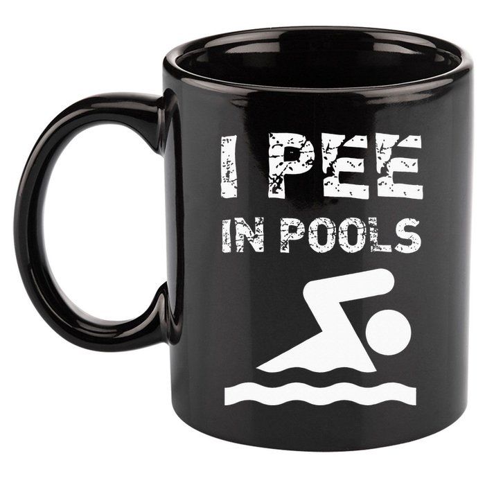 I Pee In Pools Funny Swimming Sarcastic Swim Saying 11oz C Handle Ceramic Mug