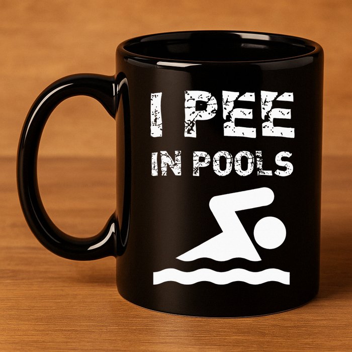 I Pee In Pools Funny Swimming Sarcastic Swim Saying 11oz C Handle Ceramic Mug