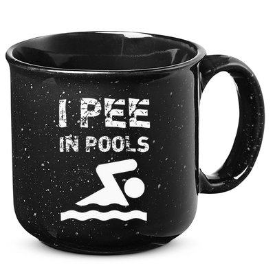 I Pee In Pools Funny Swimming Sarcastic Swim Saying 15oz Campfire Ceramic Mug